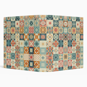 Vintage, patchwork quilted look 3 ring binder