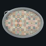 Vintage, patchwork quilted look belt buckle<br><div class="desc">add your own text</div>