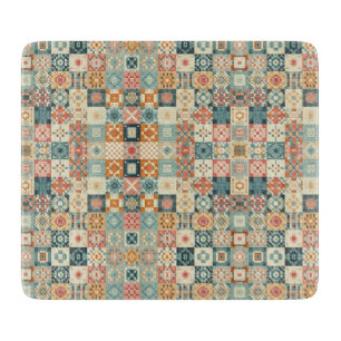 Vintage, patchwork quilted look cutting board