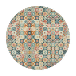 Vintage, patchwork quilted look cutting board