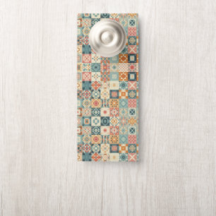Vintage, patchwork quilted look door hanger
