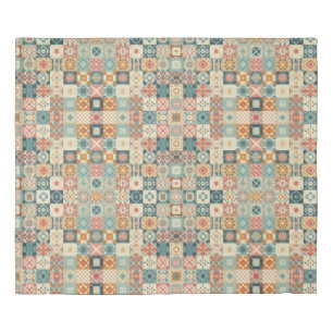 Vintage, patchwork quilted look duvet cover