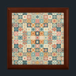 Vintage, patchwork quilted look gift box<br><div class="desc">add your own text</div>