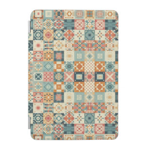 Vintage, patchwork quilted look iPad mini cover