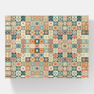 Vintage, patchwork quilted look paperweight