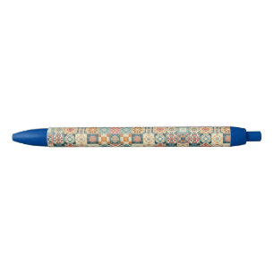 Vintage, patchwork quilted look pen