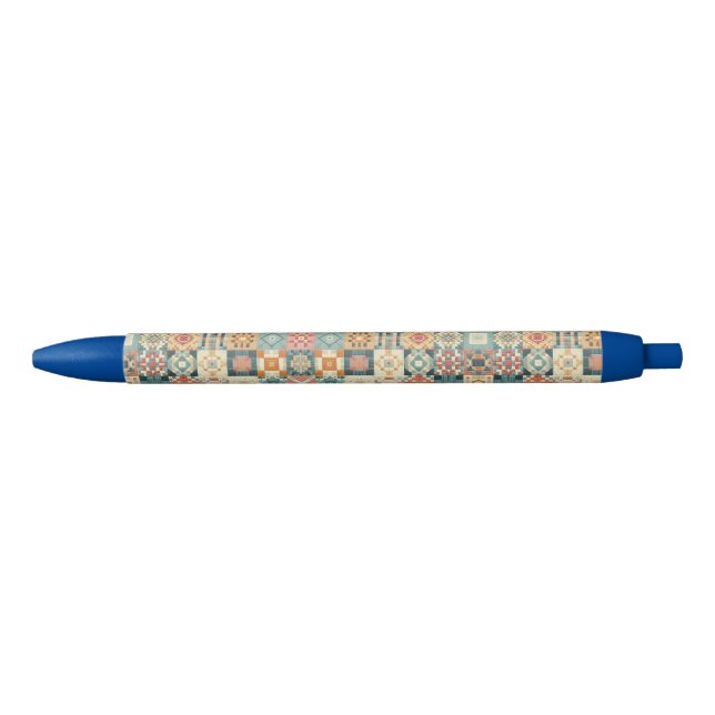 Vintage, patchwork quilted look pen (Front)