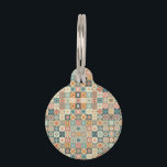 Vintage, patchwork quilted look pet ID tag<br><div class="desc">add your own text</div>