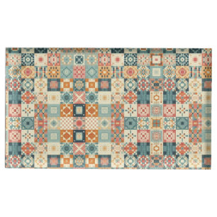 Vintage, patchwork quilted look place card holder