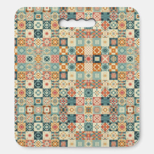 Vintage, patchwork quilted look seat cushion