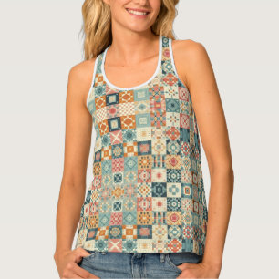Vintage, patchwork quilted look tank top