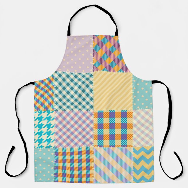 Vintage Patchwork: Textile Seamless Background Apron (Front)