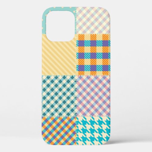 Vintage Patchwork Textile Seamless Background iPhone 12 Case