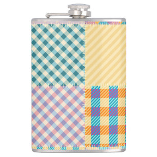 Vintage Patchwork: Textile Seamless Background Flask