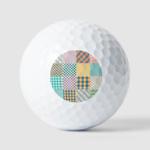 Vintage Patchwork Textile Seamless Background Golf Balls