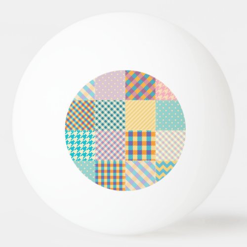 Vintage Patchwork Textile Seamless Background Ping Pong Ball