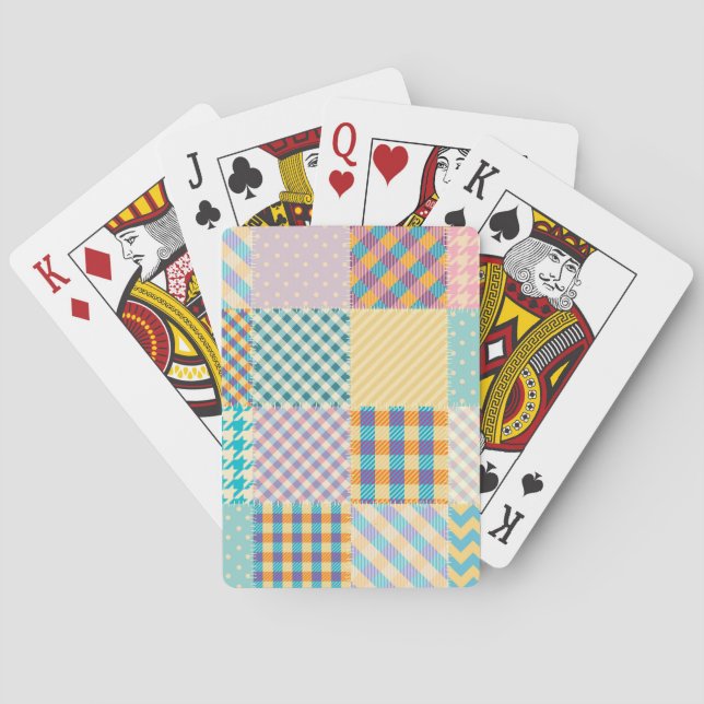 Vintage Patchwork: Textile Seamless Background Poker Cards (Back)