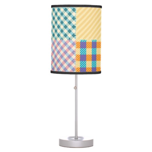 Vintage Patchwork Textile Seamless Background Table Lamp