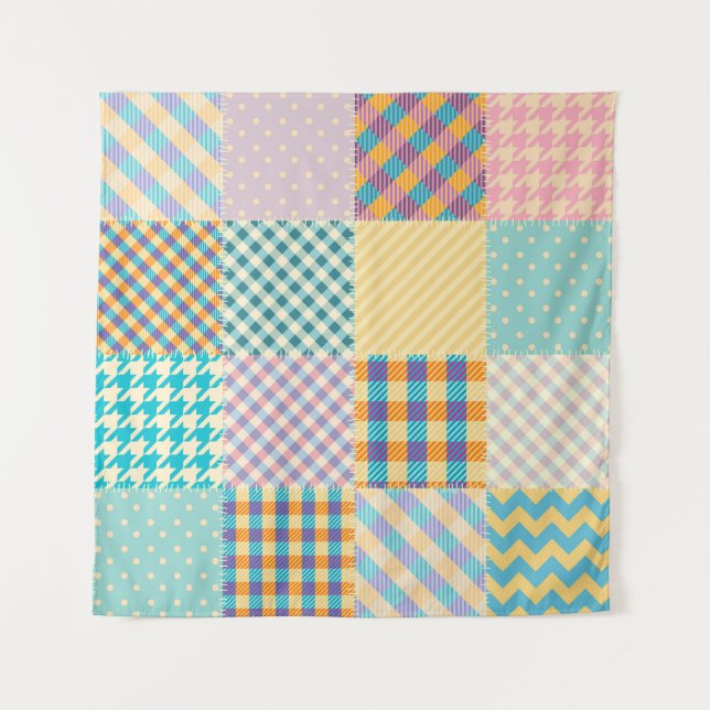 Vintage Patchwork: Textile Seamless Background Tapestry (Front)