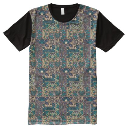 Vintage patchwork with floral mandala elements All-Over-Print shirt