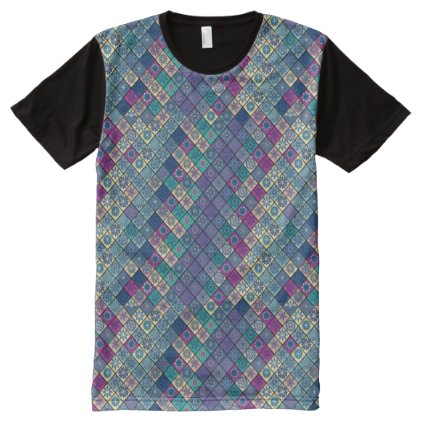 Vintage patchwork with floral mandala elements All-Over-Print shirt