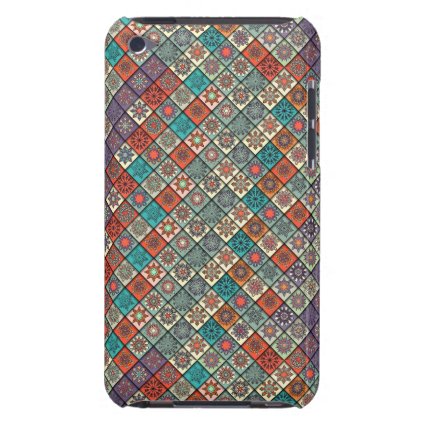 Vintage patchwork with floral mandala elements barely there iPod case