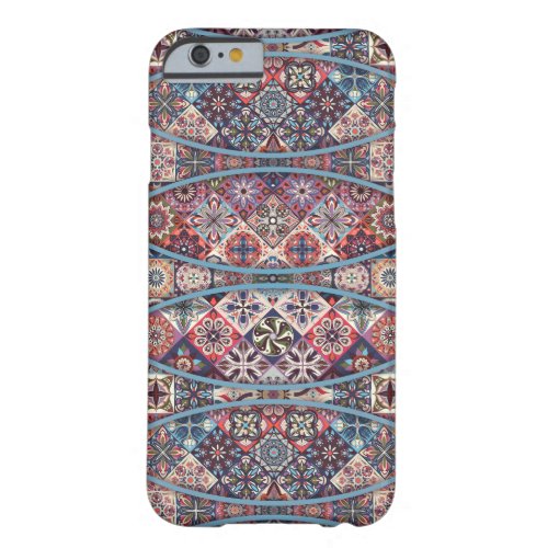 Vintage patchwork with floral mandala elements barely there iPhone 6 case