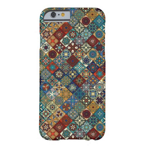 Vintage patchwork with floral mandala elements barely there iPhone 6 case