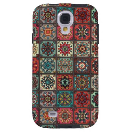 Vintage patchwork with floral mandala elements galaxy s4 case