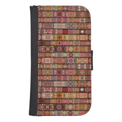 Vintage patchwork with floral mandala elements galaxy s4 wallet case