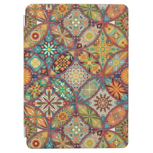 Vintage patchwork with floral mandala elements iPad air cover