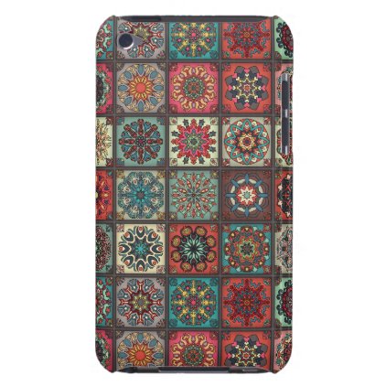 Vintage patchwork with floral mandala elements iPod touch cover