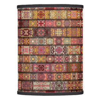 Vintage patchwork with floral mandala elements lamp shade