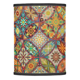 Vintage patchwork with floral mandala elements lamp shade