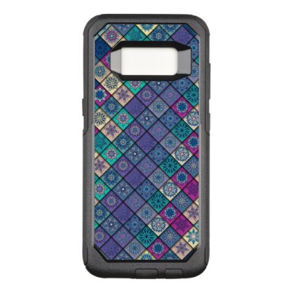 Vintage patchwork with floral mandala elements OtterBox commuter samsung galaxy s8 case