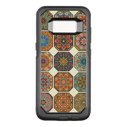 Vintage patchwork with floral mandala elements OtterBox commuter samsung galaxy s8 case