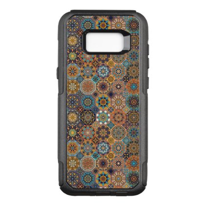 Vintage patchwork with floral mandala elements OtterBox commuter samsung galaxy s8+ case