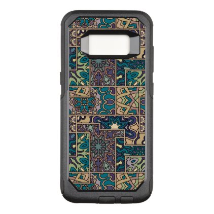 Vintage patchwork with floral mandala elements OtterBox commuter samsung galaxy s8 case