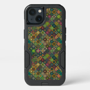 Vintage patchwork with floral mandala elements iPhone 13 case