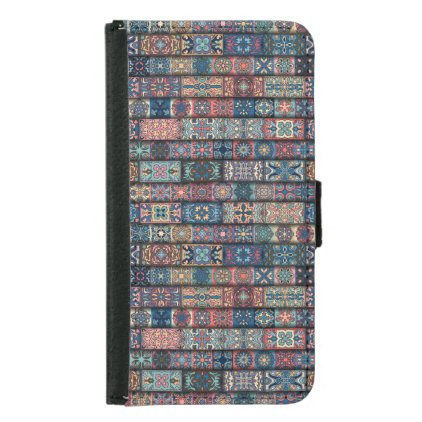 Vintage patchwork with floral mandala elements samsung galaxy s5 wallet case