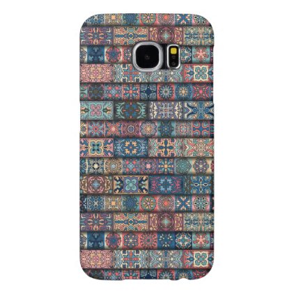 Vintage patchwork with floral mandala elements samsung galaxy s6 case