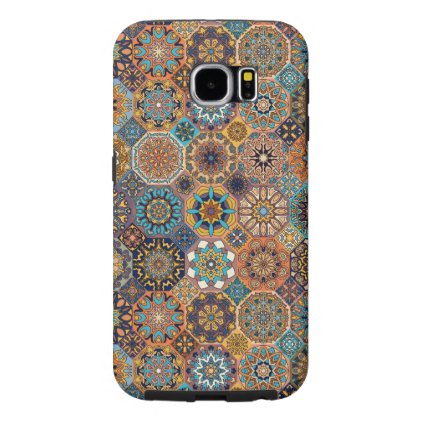 Vintage patchwork with floral mandala elements samsung galaxy s6 case