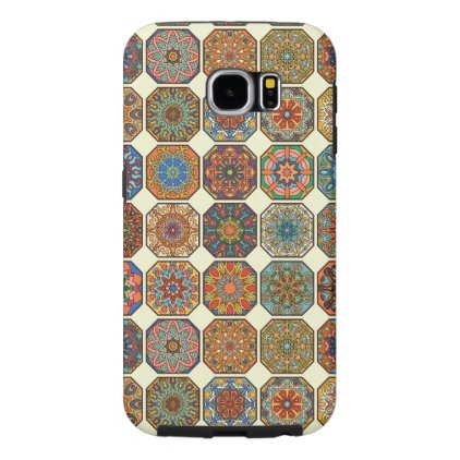 Vintage patchwork with floral mandala elements samsung galaxy s6 case
