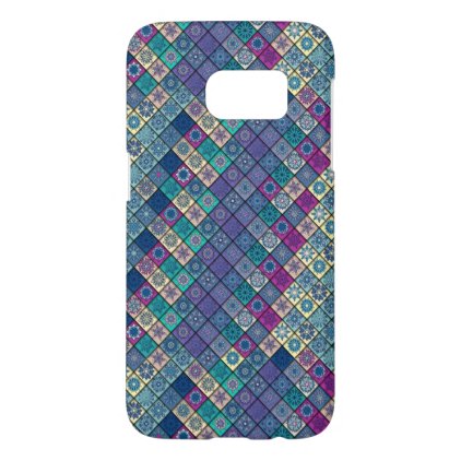Vintage patchwork with floral mandala elements samsung galaxy s7 case