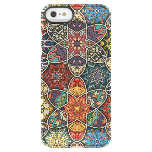 Vintage patchwork with floral mandala elements permafrost iPhone SE55s case