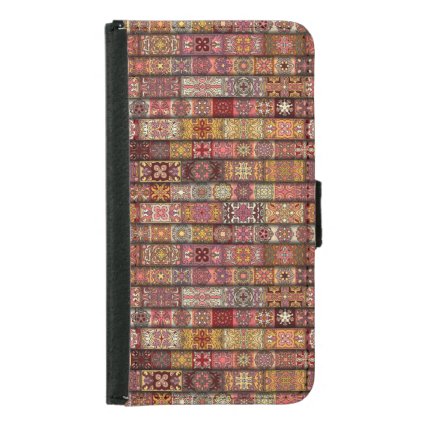 Vintage patchwork with floral mandala elements wallet phone case for samsung galaxy s5