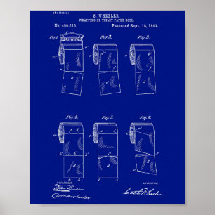 Vintage patent wall art: Toilet Paper, 1891 Poster
