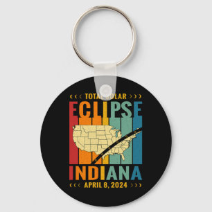 Vintage Path Of Totality Solar Eclipse April 8 202 Keychain