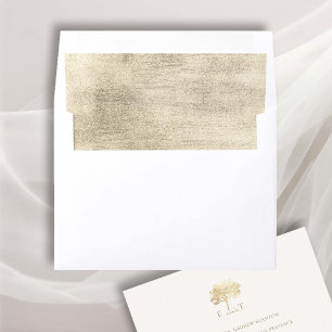Vintage Patina Faux Gold Formal Elegant Wedding Envelope Liner