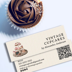 Vintage Patisserie Sweets Pastry Chef Mini Business Card